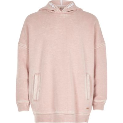Girls blush pink washed hoodie